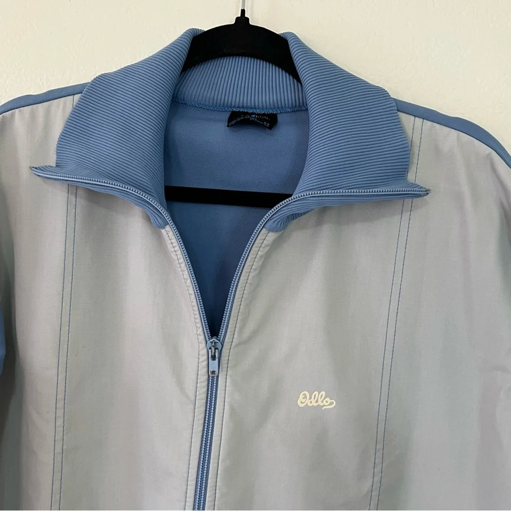 Vintage‎ Odlo Of Norway Two Tone Blue Leisure Athletic Zip Jacket Men’s Size XL